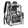 YGR Clear Backpack Heavy Duty PVC Transparent Backpack See Through Large Capacity Multiple Pockets Bookbag for Concert Work Security Travel Festival Black