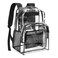 YGR Clear Backpack Heavy Duty PVC Transparent Backpack See Through Large Capacity Multiple Pockets Bookbag for Concert Work Security Travel Festival Black