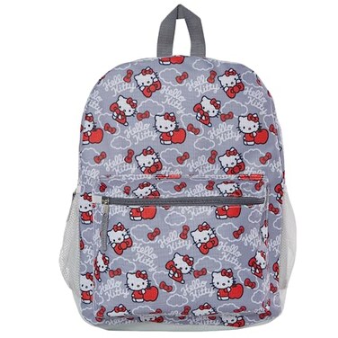 Fast Forward Hello Kitty Backpack for Girls 16 inch Red and Grey