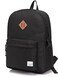 VASCHY Lightweight Backpack for School Classic Basic Water Resistant Casual Daypack for Travel with Bottle Side Pockets Black