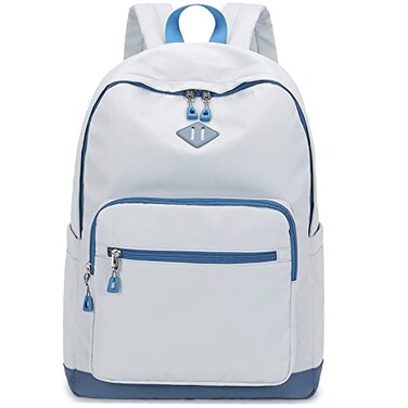 Lohol Classic Backpack for Girls Boys Teens Lightweight Bookbag for School Travel College GreyBlue