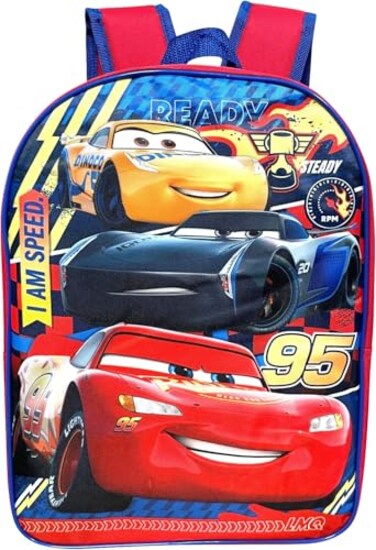 Ruz Cars Lightning McQueen Kids 15 School Backpack Cars I am Speed