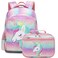 Octsky Unicorn Backpack for Girls Kids Preschool Backpacks Cute Lightweight With Chest Strap and Lunchbox Rainbow