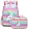 Octsky Unicorn Backpack for Girls Kids Preschool Backpacks Cute Lightweight With Chest Strap and Lunchbox Rainbow