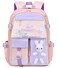 MCWTH School Backpack for Girls Lightweight Waterproof Cute Bunny School Bookbag for Teen Kids Students Elementary Rabbit Pink Large