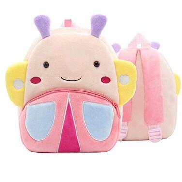 Ladyzone 3D Backpack Zoo Animals Backpacks Plush Bag 10 Book Bag Butterfly