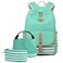 Joyfulife School Backpack for Girls Lightweight Canvas Stripe Backpack with Lunch Box Pencil Bag
