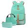 Joyfulife School Backpack for Girls Lightweight Canvas Stripe Backpack with Lunch Box Pencil Bag