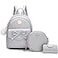 I IHAYNER IHAYNER Girls and Boys 3Piece Leather Backpack Silver 995L x 394W x 1188H
