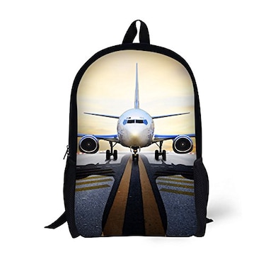 ANYFOCUS Students Backpack17 Bookbag 3D Airplane Print for Age 615 Years Old Teen Girls Boys Kids