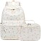LEDAOU Backpack for Girls Kids Backpack with Lunch Box Preschool Kindergarten Elementary BookBag Primary School Bag Set Pink bow