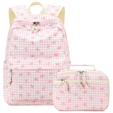 LEDAOU Backpack for Girls Kids Backpack with Lunch Box Preschool Kindergarten Elementary BookBag Primary School Bag Set