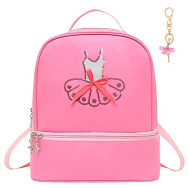 Dorlubel Cute Ballet Dance Backpack Tutu Dress Dance Bag with Key Chain Girls Pink7 of dress