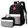 BEFUNIRISE Backpack Set for Girls Boy Kids Backpack with Lunch Box for Elementary Primary Kindergarten School Bag Black Grey Set Large