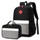 BEFUNIRISE Backpack Set for Girls Boy Kids Backpack with Lunch Box for Elementary Primary Kindergarten School Bag Black Grey Set Large
