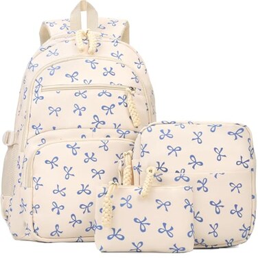jingyuKJ Coquette Backpack Set Cute Kawaii Aesthetic Daypack Bow Rucksack A02 Bow Blue