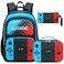 Octsky School Backpack Boys Game Bookbag for Kids Children Elementary School Backpack with Lunch Box Blue