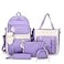 AONUOWE 5pcs Aesthetic Backpack Set for School Teens Girls Daypack Cute Trendy Large Capacity Preppy Shoulder Bag Purple