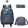 Egchescebo Kids Rolling Backpack for Boys Fossil Dinosaurs Suitcases Trolley Roller Luggage Backpacks with 360 Rotating Wheels 15 Laptop Lunch Box Pencil Case Elementary 18 Travel School Bag Blue