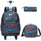 Egchescebo Kids Rolling Backpack for Boys Fossil Dinosaurs Suitcases Trolley Roller Luggage Backpacks with 360 Rotating Wheels 15 Laptop Lunch Box Pencil Case Elementary 18 Travel School Bag Blue
