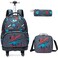 Egchescebo Kids Rolling Backpack for Boys Fossil Dinosaurs Suitcases Trolley Roller Luggage Backpacks with 360 Rotating Wheels 15 Laptop Lunch Box Pencil Case Elementary 18 Travel School Bag Blue