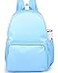 Cunno 1 Piece Nylon Backpack Kids School Backpack for Toddler Girls Boys Plain Waterproof Preppy Bookbags Travel for Student Blue