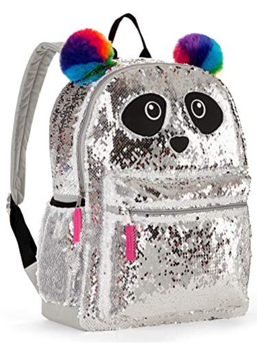Wonder Nation Panda Sequin Backpack for Girls Panda Backpack with 2 Way Sequins