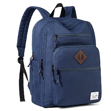 VASCHY School Backpack for Men Unisex Large Bookbag Schoolbag Casual Daypack for High SchoolCollegeTeensTravelWork Blue
