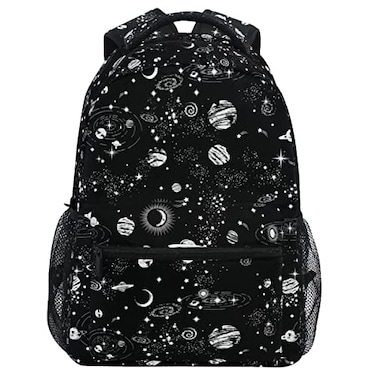 Wamika Space Galaxy Stars Kids Backpack Black Hole School Backpacks Boys Girls Daypack Book Bag