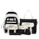 Feigujin 5Pcs Kawaii Cute Backpacks Combo Set with Bear Pendant Pins Patchwork Japanese Aesthetic Anime Bunny Daypack Bag Kit Black