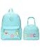 Bulyoou Preppy School Backpack Set for Girls Backpack and Lunch Bag with Chenille Patches Preppy Bookbag Lunch Bag for Back to School GiftLight Blue