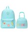 Bulyoou Preppy School Backpack Set for Girls Backpack and Lunch Bag with Chenille Patches Preppy Bookbag Lunch Bag for Back to School GiftLight Blue