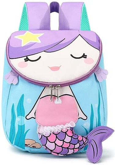 Bluboon Toddlers Backpack for Girls Cute Preschool Backpack 3D Schoolbag Toddler Bookbag for Kids Blue