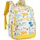 VASCHY Kids backpacks 16in Water Resistant Backpack for PreschoolPrimaryElementary School Bookbag for Boys Girls with Tablet Sleeve Yellow Dino