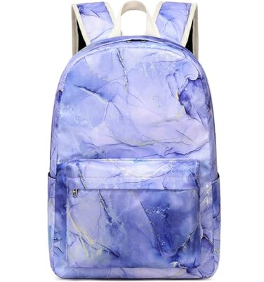 JIANYA Girls Backpack for School Marble Elementary Middle School Bookbags School Bag for Girls