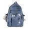 GAXOS Cute Aesthetic Backpack for School Middle Student Travel Blue Backpack Teens Girls Bear Pin Book Bags