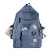 GAXOS Cute Aesthetic Backpack for School Middle Student Travel Blue Backpack Teens Girls Bear Pin Book Bags