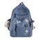 GAXOS Cute Aesthetic Backpack for School Middle Student Travel Blue Backpack Teens Girls Bear Pin Book Bags