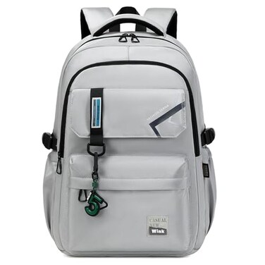 ZHIERNA School Backpack for Boys Middle School Elementary Bookbags for Teens Boys WaterResistant Lightweight Casual DaypackLight Gray