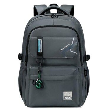 ZHIERNA School Backpack for Boys Middle School Elementary Bookbags for Teens Boys WaterResistant Lightweight Casual DaypackDark Gray