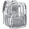 PACKISM Clear Backpack for School 17 inch Large Heavy Duty Bookbag Reinforced See Through PVC Transparent Backpack for Students Men Women Battleship Grey Age 12