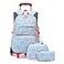 Mfikaryi 3PCS Girls Rolling Backpack Elementary Student Schoolbag Travel Trolley Bag Wheeled Bookbag with Lunch Box