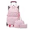 Mfikaryi 3PCS Girls Rolling Backpack Elementary Student Schoolbag Travel Trolley Bag Wheeled Bookbag with Lunch Box