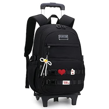 ZHANAO Girls Rolling Backpack Wheeled Backpack for Boys Trolley School Bags Kids Luggage Roller Backpack with Wheels