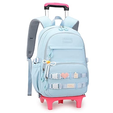 ZHANAO Girls Rolling Backpack Wheeled Backpack for Boys Trolley School Bags Kids Luggage Roller Backpack with Wheels
