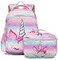JIANYA Kids Backpack for School Girls Unicorn Backpack with Lunch Box Preschool Kindergarten Bookbag with Chest Strap
