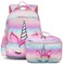 JIANYA Kids Backpack for School Girls Unicorn Backpack with Lunch Box Preschool Kindergarten Bookbag with Chest Strap