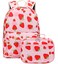 JIANYA Backpack for Girls Elementary Kids Bookbag School Backpack with Lunch box StrawberryPink