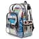 Keepcross Clear Backpack Heavy Duty for School College Work WaterResistant Transparent Bookbag with Padded Straps for Boys Girls Adults Black16 Inch