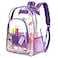 Keepcross Large Clear Backpack for School Heavy Duty PVC Transparent See Through Bookbag for Girls Teens Purple